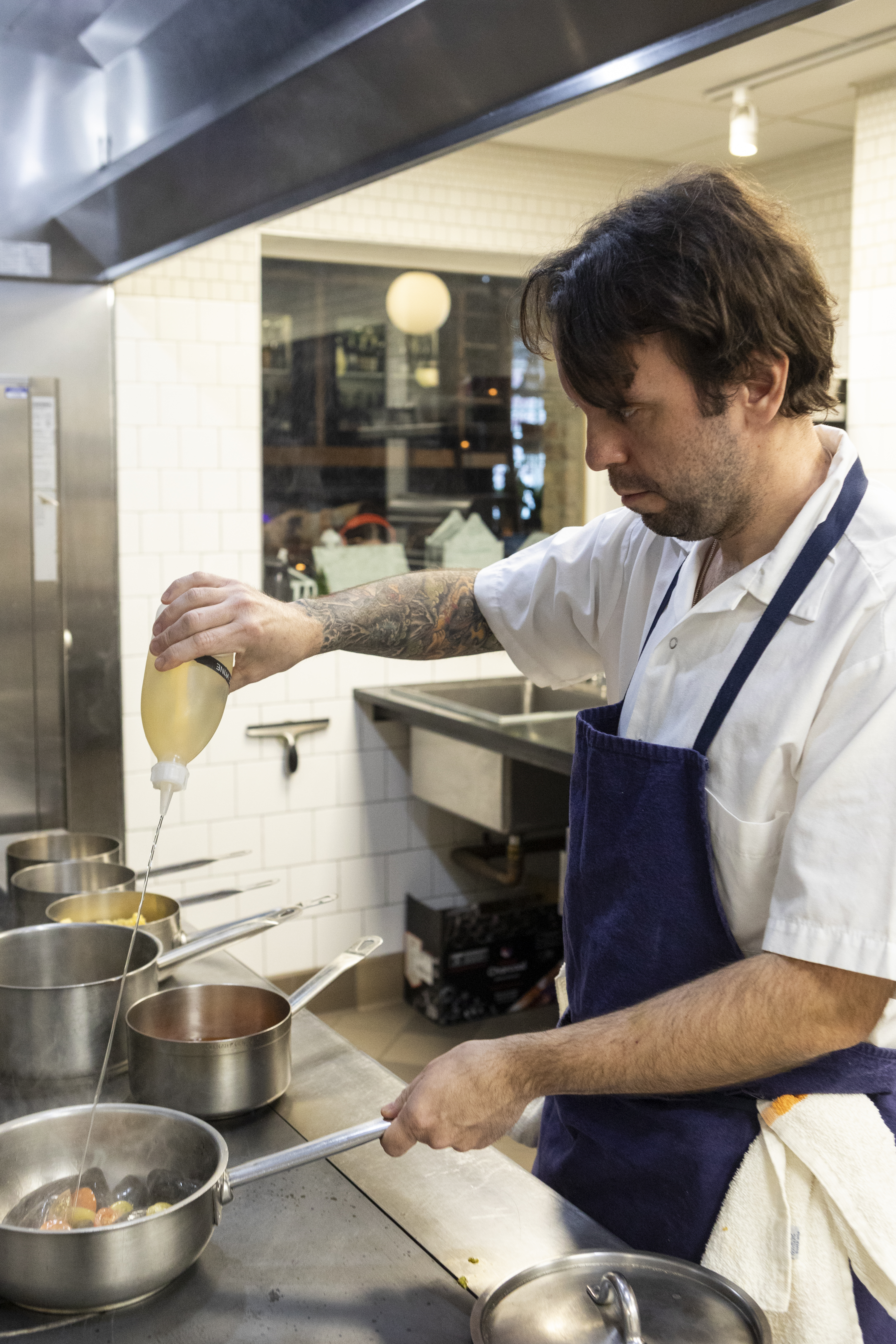 Chef Johnny Clark prepares an entree