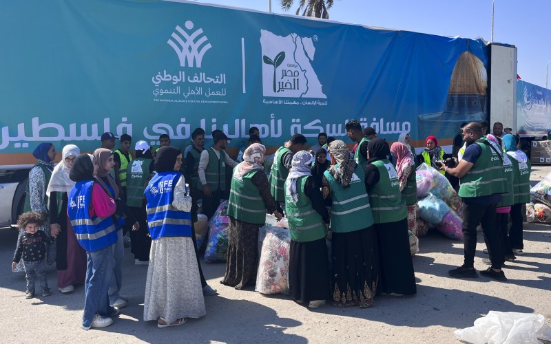 Aid truck waits in Egypt with help for Palestinians