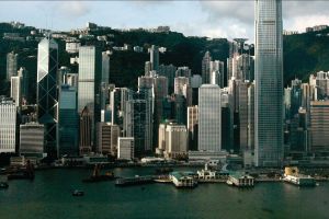 Hong Kong skyline.