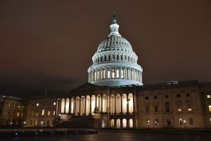 US Capital Building at night