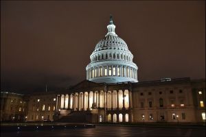 US Capital Building at night