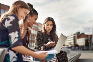 City planners look at a document 