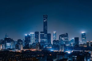 The Beijing skyline at night