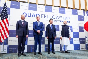 leaders of Australia, the United States, Japan, and India pose for a photo