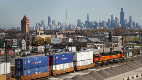 A view of the Chicago skyline from the west