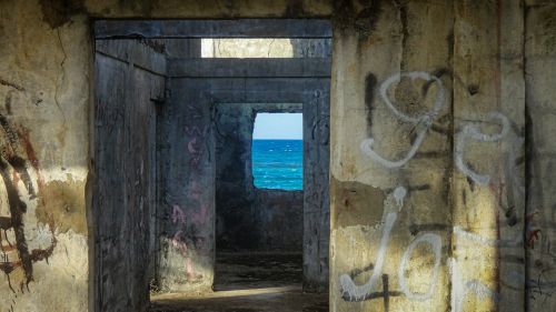 An abandoned building with graffiti in Nicaragua