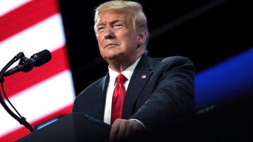 US President Donald Trump speaking in Phoenix, Arizona.