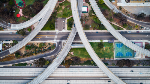 Several roads cross in San diego 