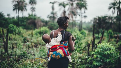 Woman in a forest in Sierra Leone