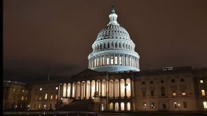 US Capitol Building at night