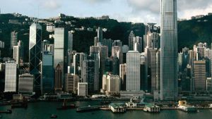 Hong Kong skyline.