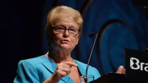 Gro Brundtland speaking at an event in 2014