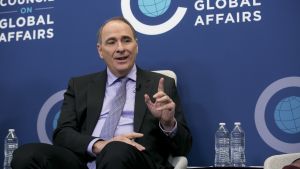 David Axelrod speaking at the Chicago Council on Global Affairs