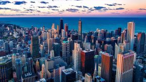 The Chicago Skyline at Dawn