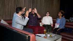 A picture of young professionals at the annual trivia night.