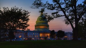 US Capitol Building at sunset