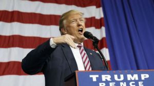 Republican presidential candidate Donald Trump speaks during a campaign rally at the Delaware County Fair, Thursday, Oct. 20, 2016, in Delaware, Ohio.