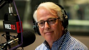 Ivo Daalder speaks into a microphone at WBEZ