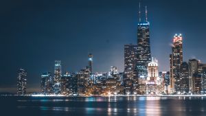 Chicago skyline at night