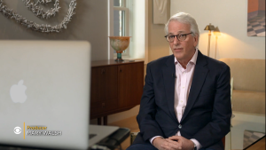 Screenshot of Ivo Daalder speaking with CBS Sunday Newsroom on an Apple laptop.