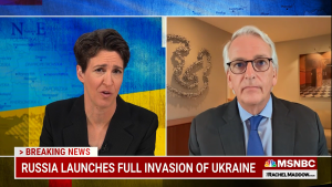 Screenshot of Ivo Daalder speaking with Rachel Maddow on MSNBC.