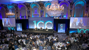 Carol Marin speaks with President Obama and Yo-Yo Ma at the Council's Centennial dinner in March 2022.