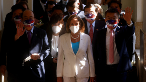 Speaker Pelosi visits the parliament in Taipei, Taiwan on August 3, 2022.