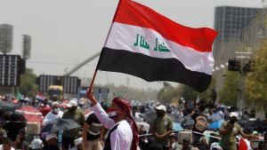 Iraq flag at protest