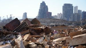 Aftermath of the explosion in Beirut, Lebanon on Aug 4, 2020.