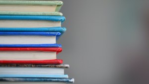 A stack of colorful books