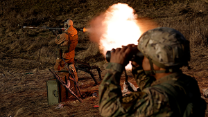 Ukrainian soldiers near Kreminna, Ukraine, on January 3, 2023