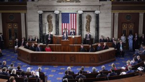 Japan's Prime Minister Fumio Kishida addresses a joint meeting of Congress in the House chamber