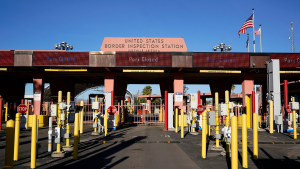 A border crossing roadway in Lukeville, Arizona.